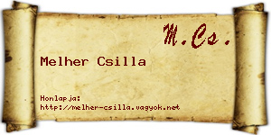 Melher Csilla névjegykártya
